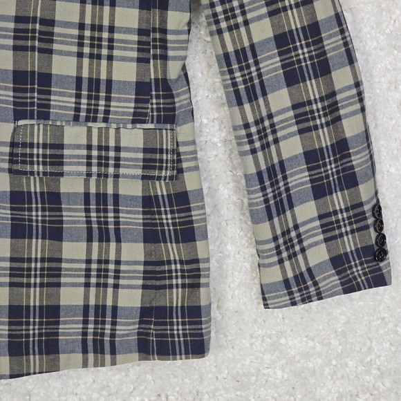 J Crew Ludlow Jacket Mens Large‎ Plaid 2 Button Unstructured Lightweight Blazer - Picture 2 of 14